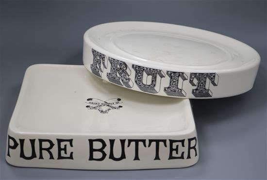 Two 20th century fruit and butter ceramic stands